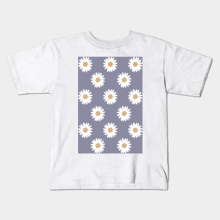 muted purple neutral camel daisy flower floral pattern Kids T-Shirt